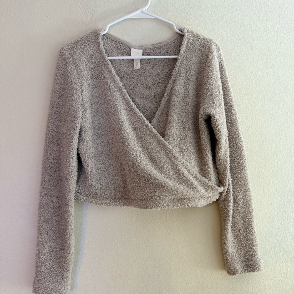 H&M Cropped Wrap Sweater